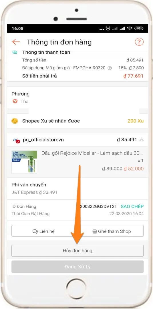 Ảnh cảnh báo không đặt món phụ rồi hủy đơn để giữ voucher