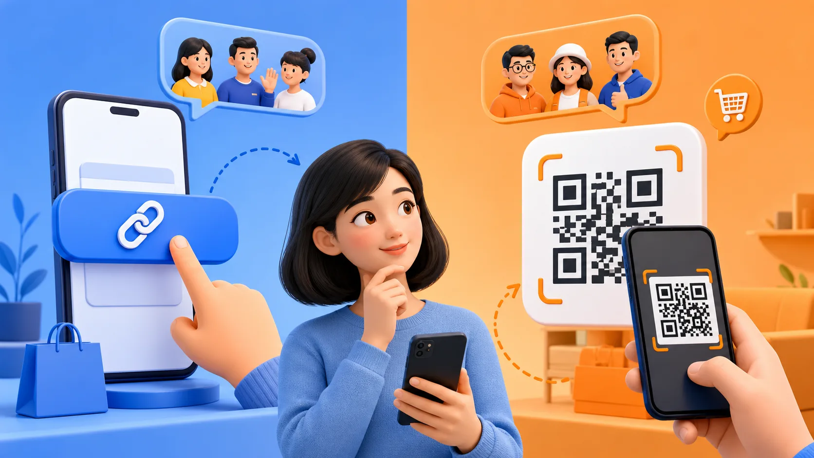Minh họa tham gia nhóm Zalo săn sale Shopee bằng link hoặc mã QR